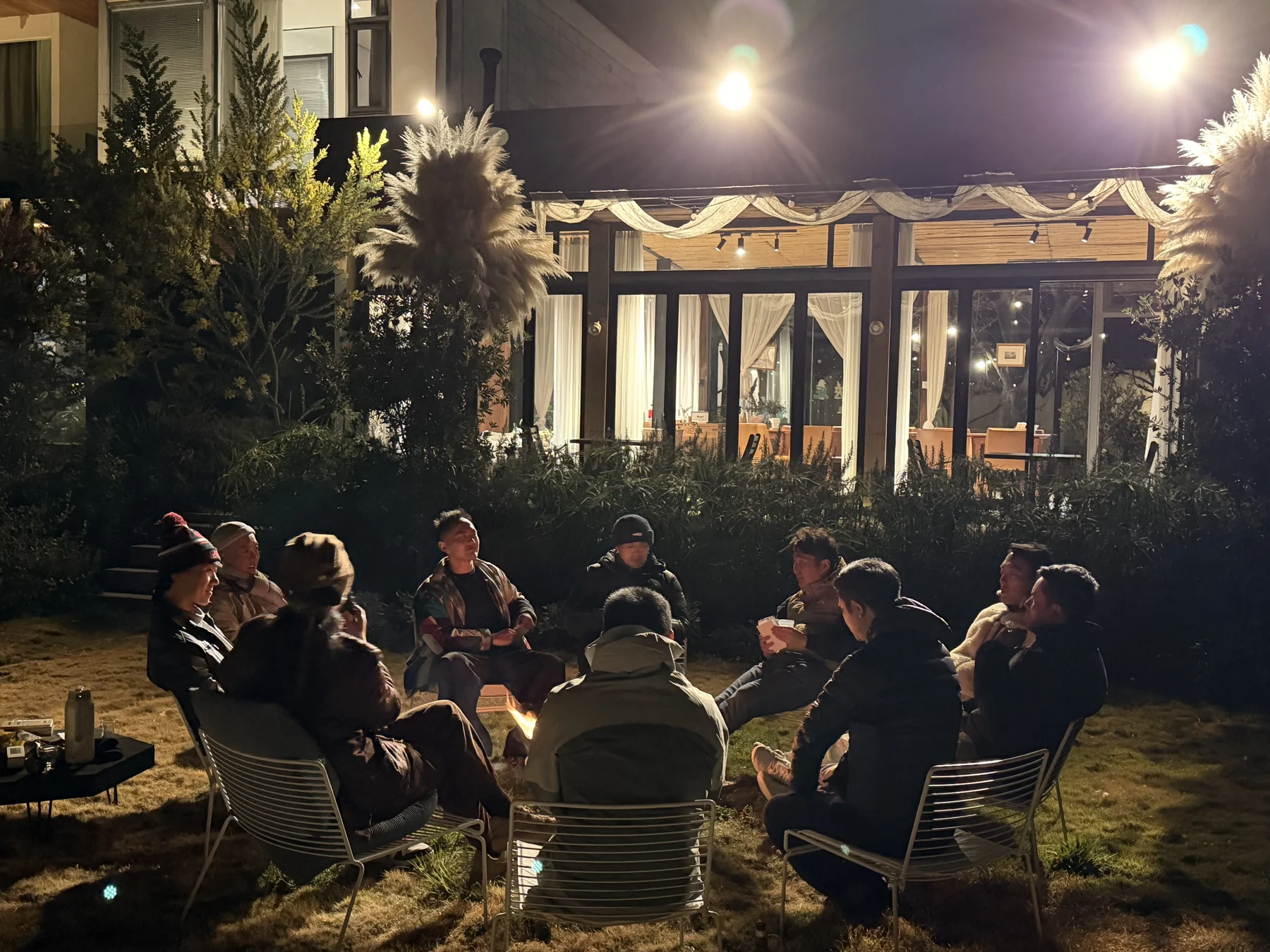 An evening circle at the Dali retreat